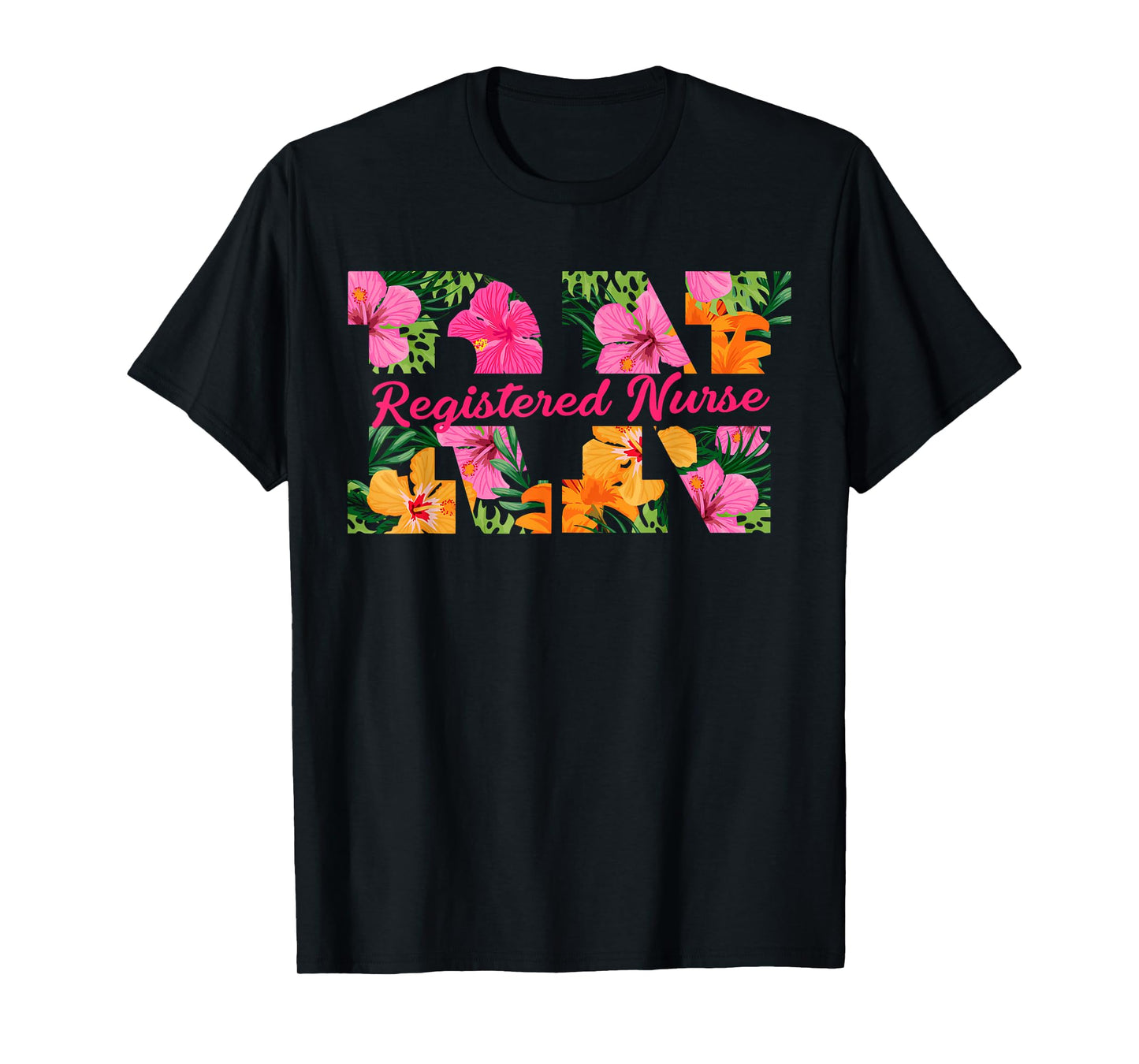 RN Aloha Nurse Tropical Flowers Summer Hawaii RN Beach Vibe T-Shirt