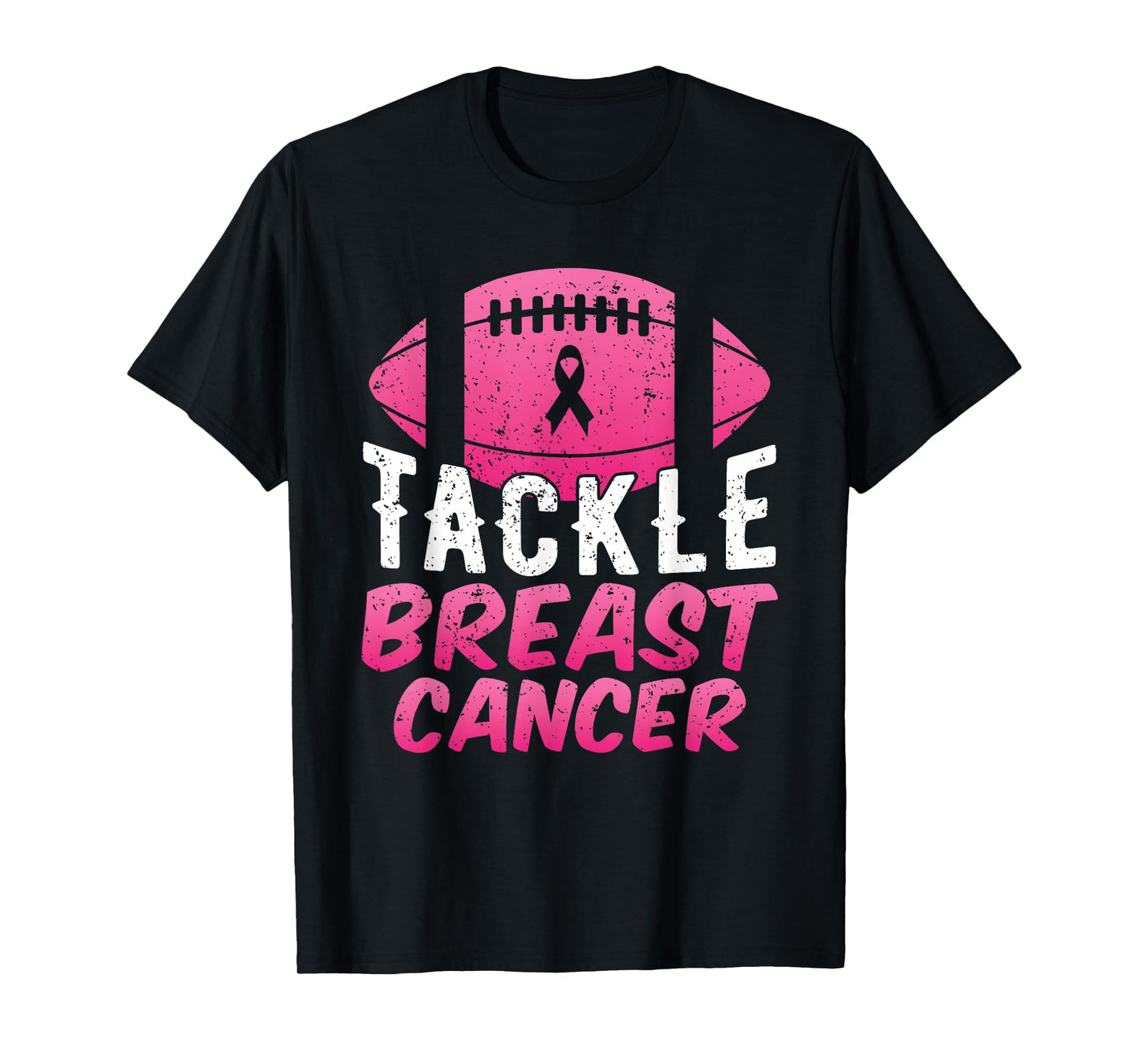 Tackle Breast Cancer Football Pink Ball Ribbon Awareness T-Shirt