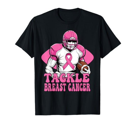 Tackle Breast Cancer Awareness American Football Women Kids T-Shirt
