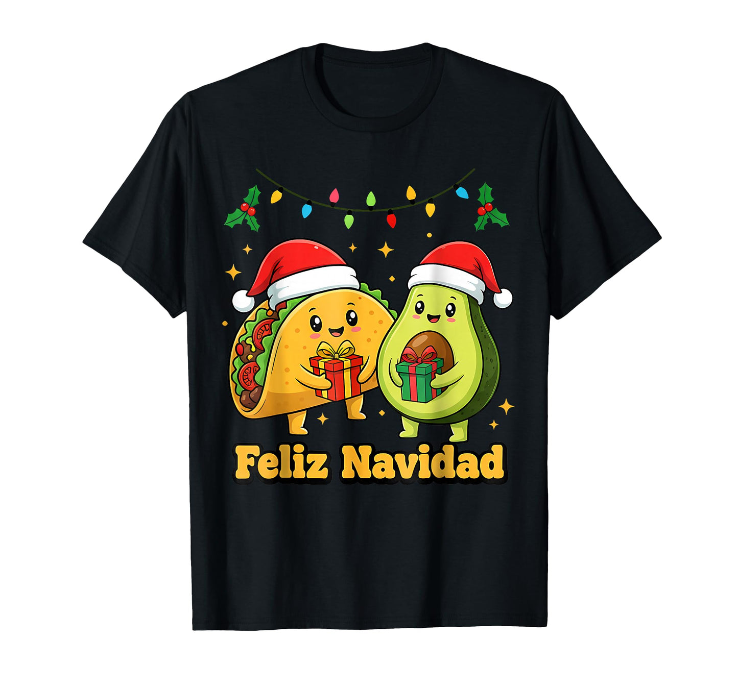 Feliz Navidad Avocado Tacos Mexican Xmas Family Matching T-Shirt