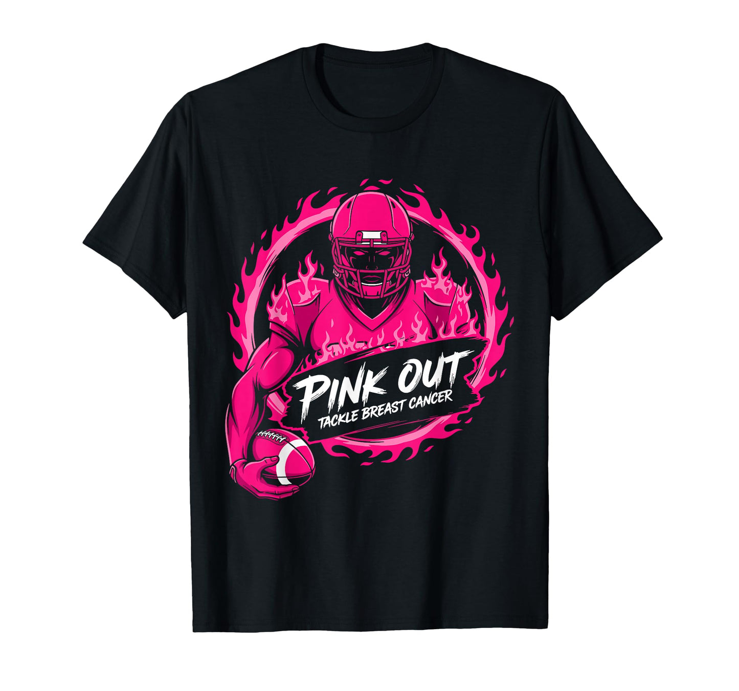 Tackle Football Breast Cancer Awareness Pink Out Boys Kids T-Shirt