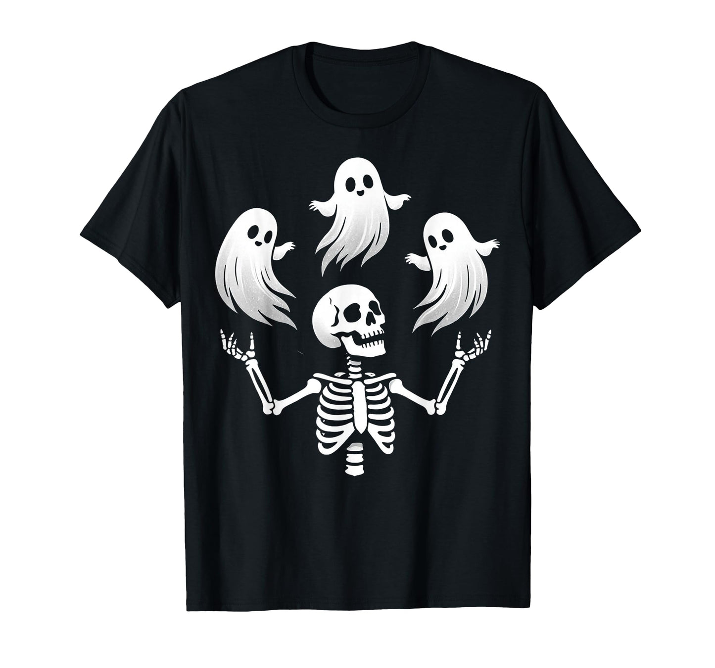 Skeleton Juggling Ghosts Funny Halloween Costume Spooky Fun T-Shirt