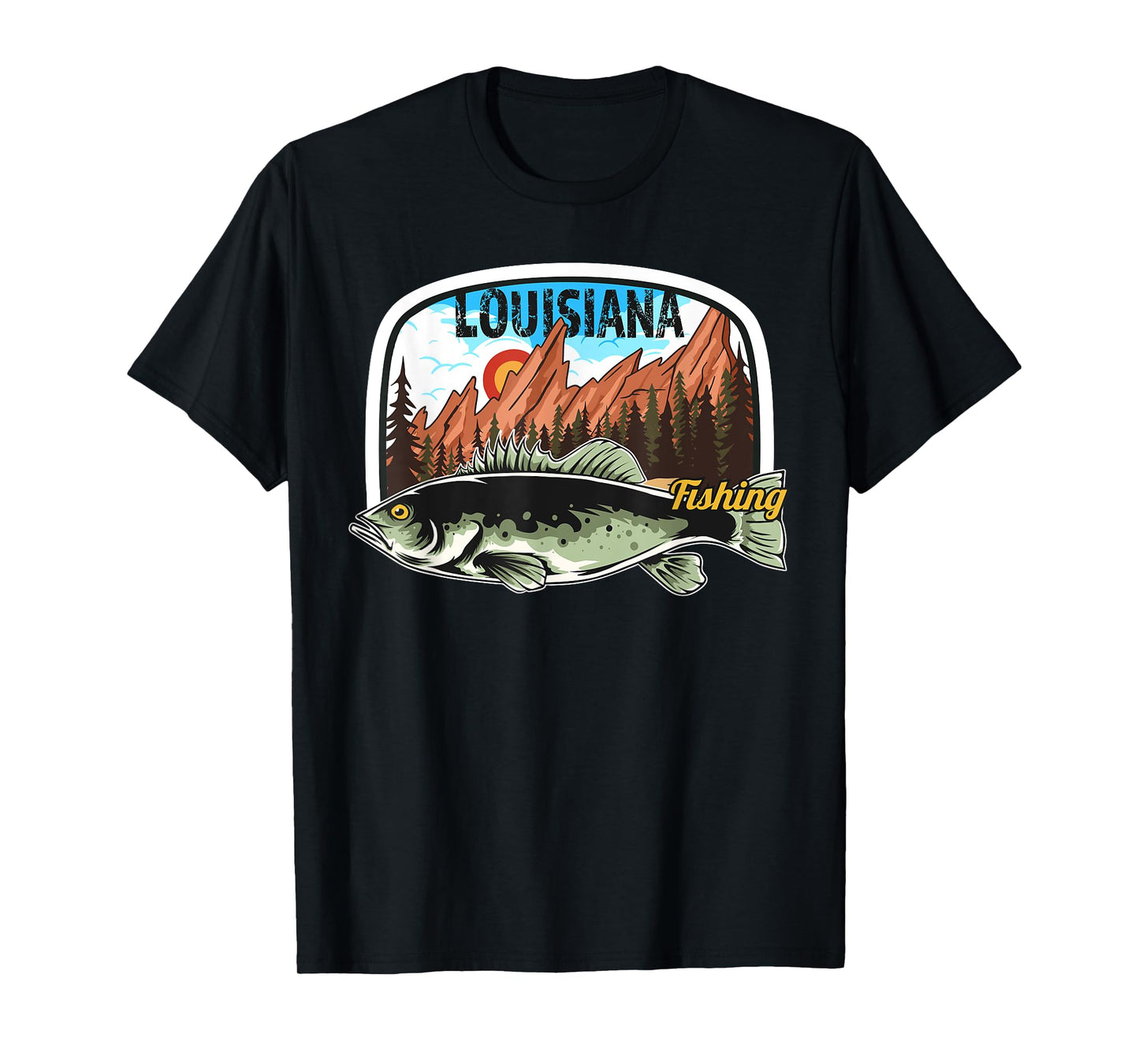 Fishing in Louisiana - Retro Nature Louisiana Fishing T-Shirt