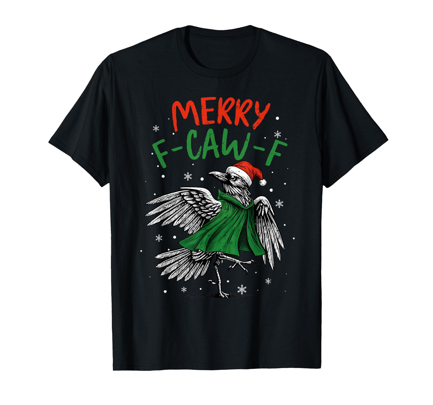 Merry F-Caw-F Funny Crow Meme Xmas Christmas Pajamas Holiday T-Shirt