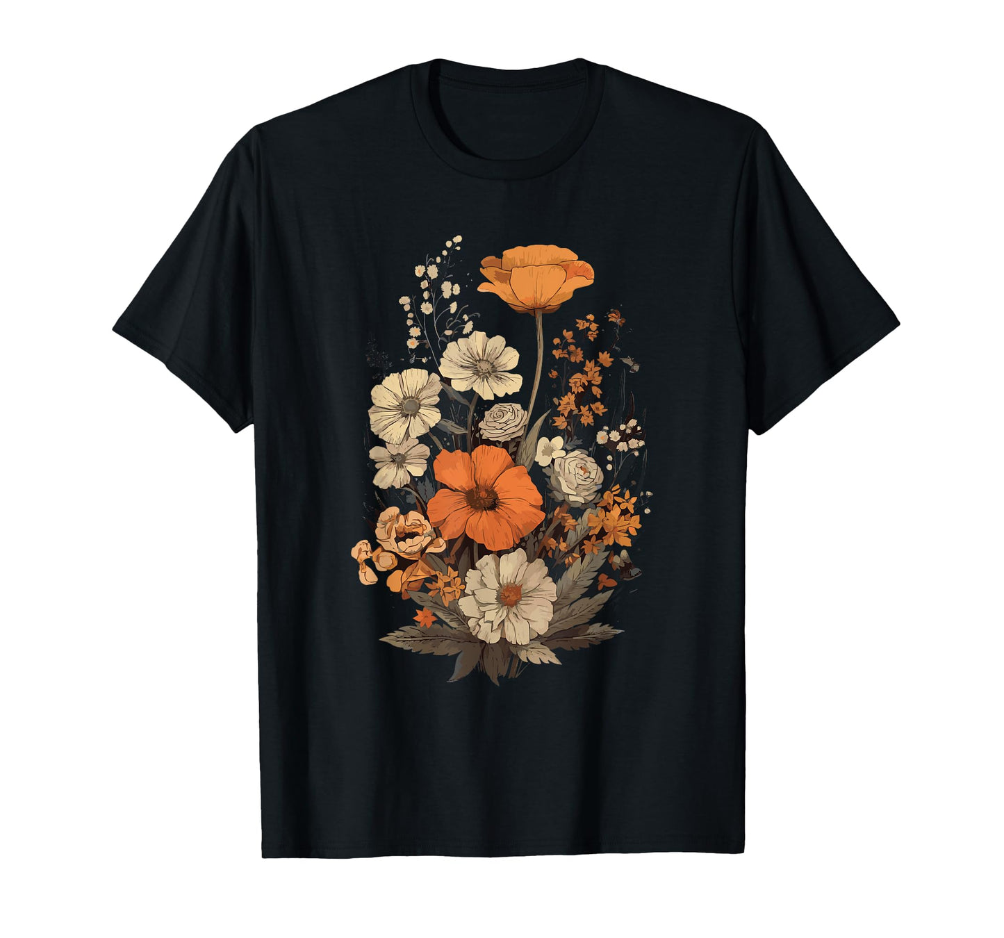 Vintage Flowers Floral Pressed Flower T-Shirt