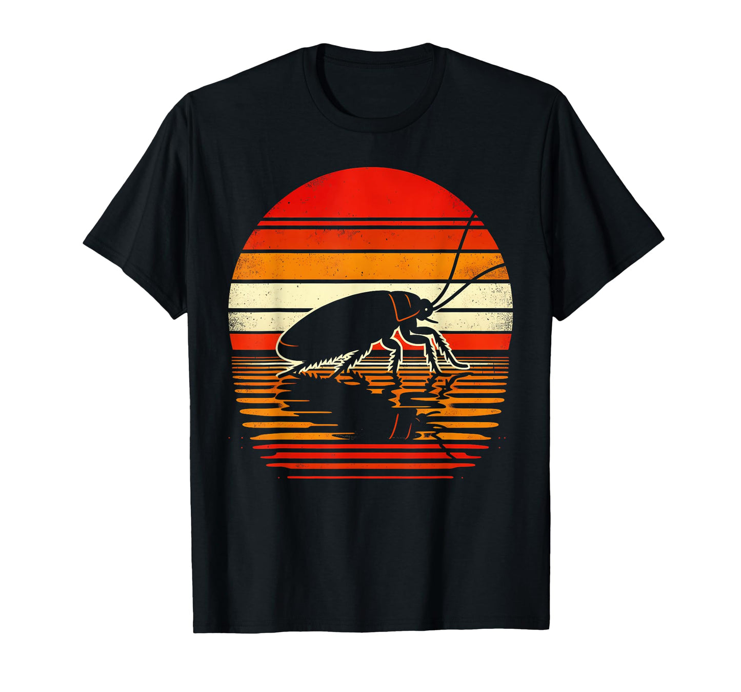 Cockroach Sunset Retro Style Safari Vintage 70s Insects T-Shirt