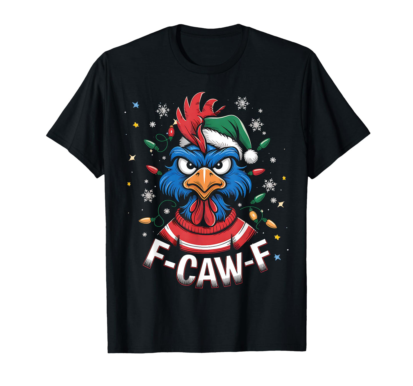 Funny Chicken Christmas Rooster Santa Hat Holiday Humor Xmas T-Shirt