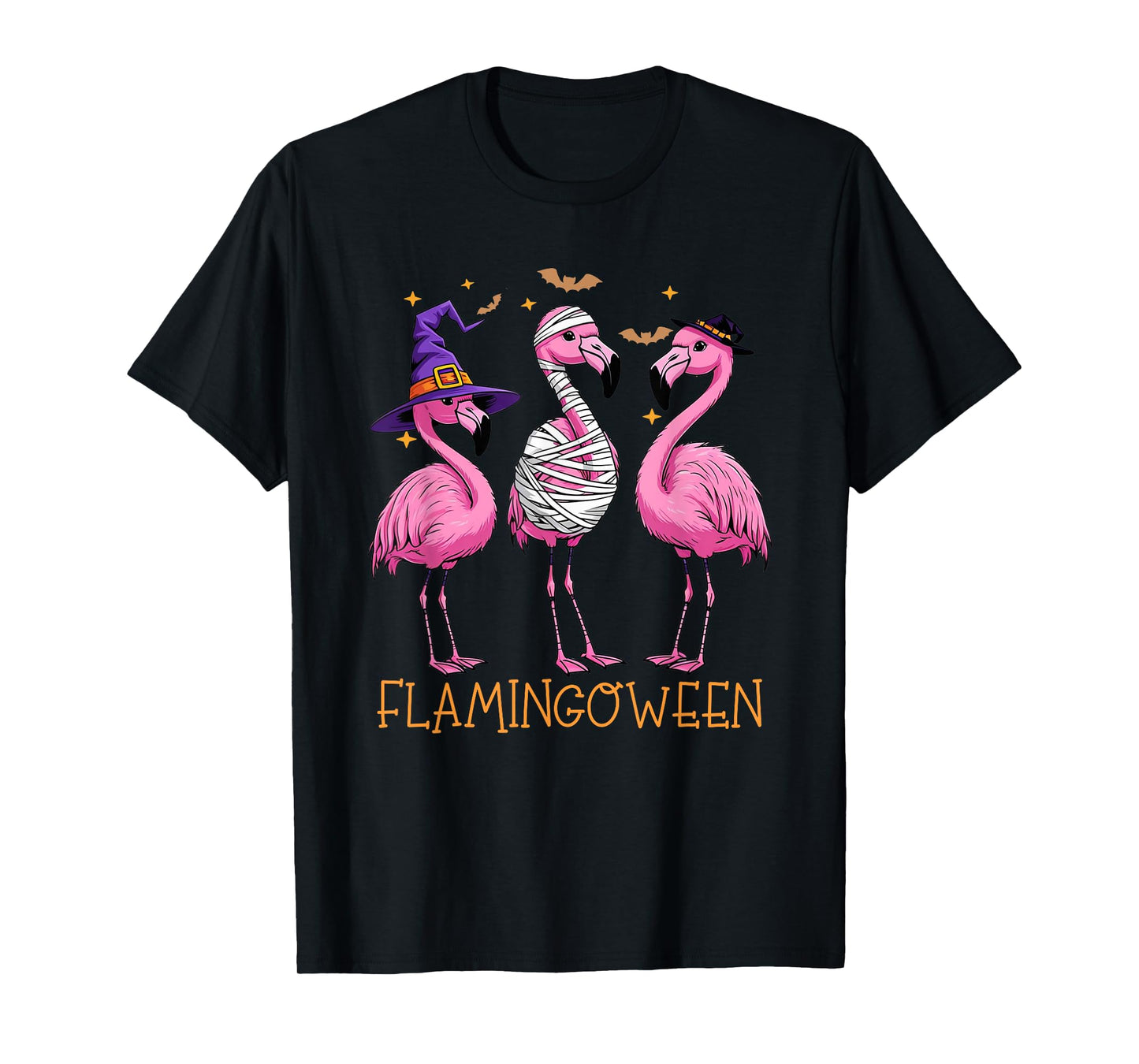 Flamingoween Funny Halloween Flamingo Witch Costume T-Shirt