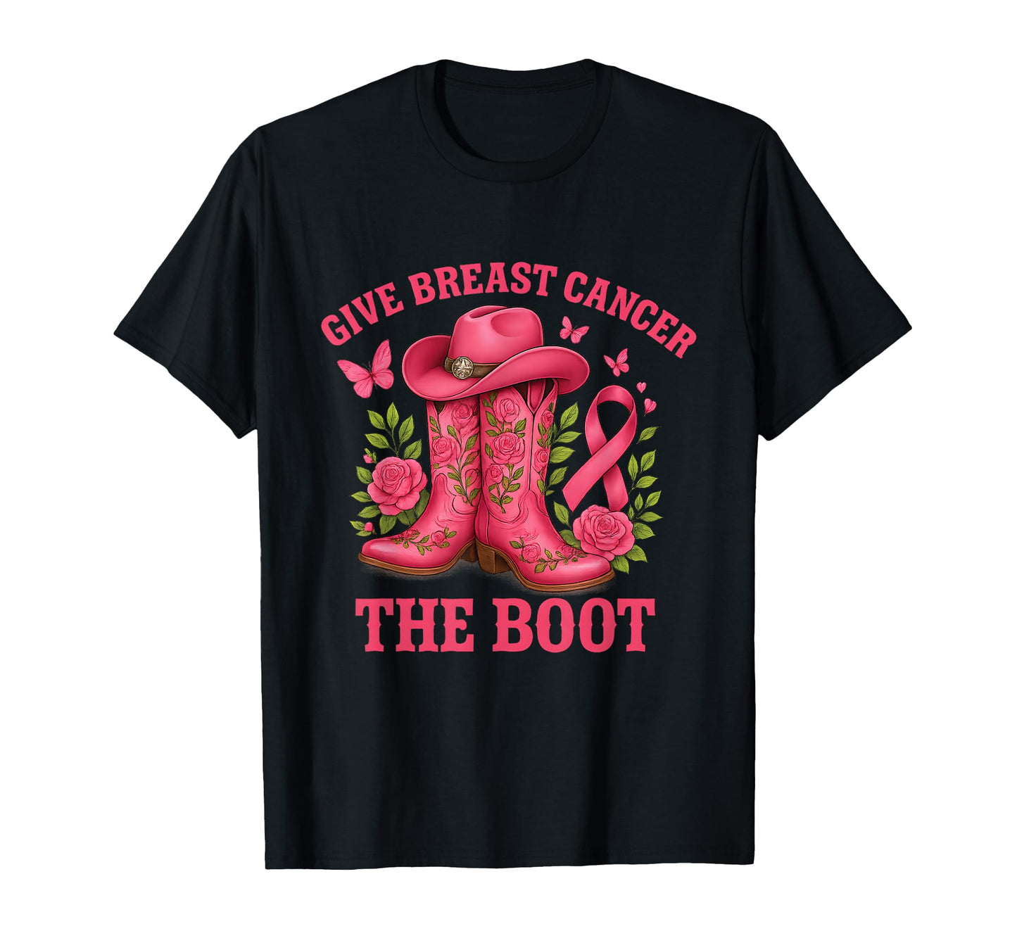 Breast Cancer Awareness Give Cancer The Boot T-Shirt