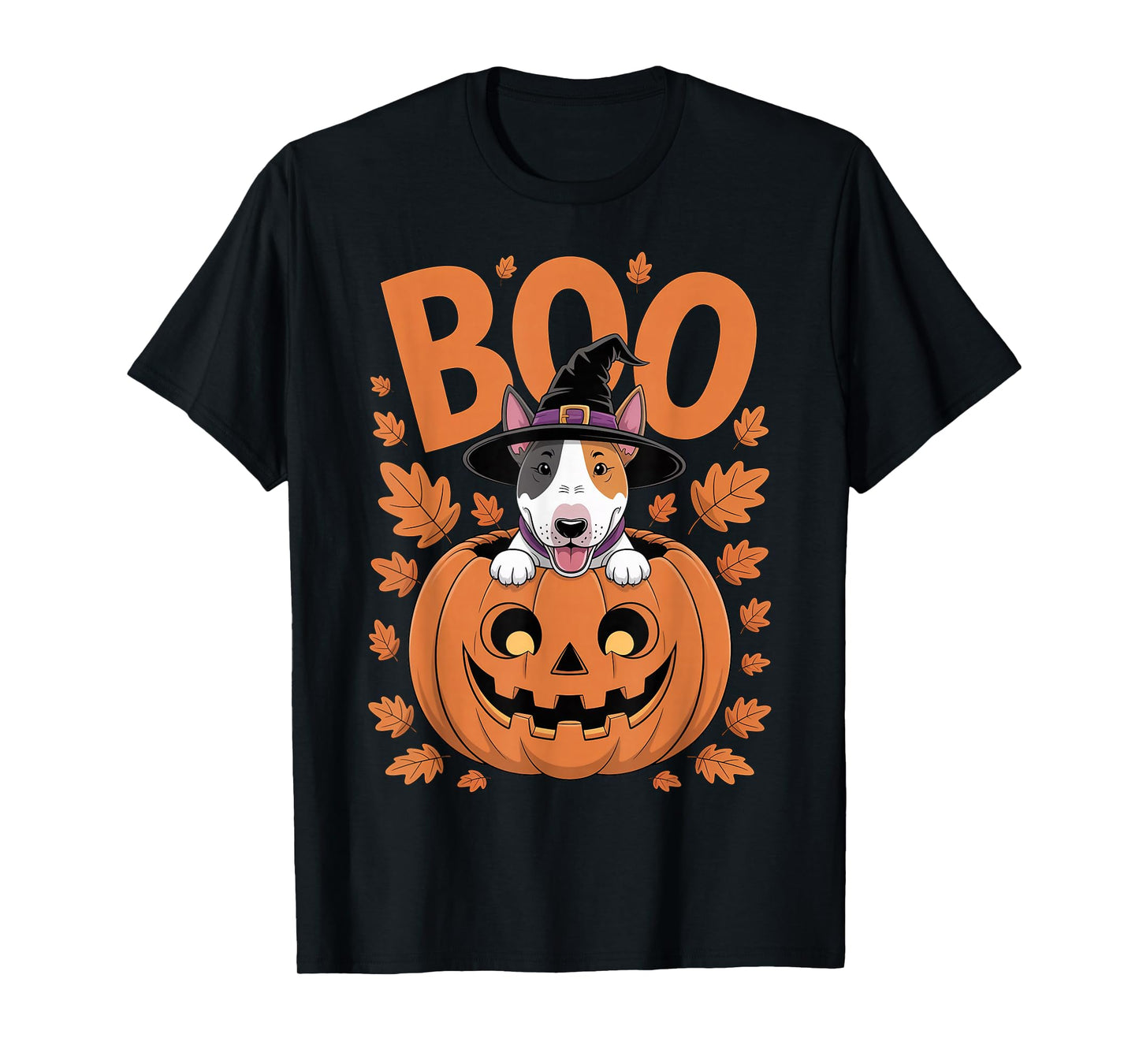 Bull Terrier Costume on Pumpkin Halloween Bull Terrier T-Shirt