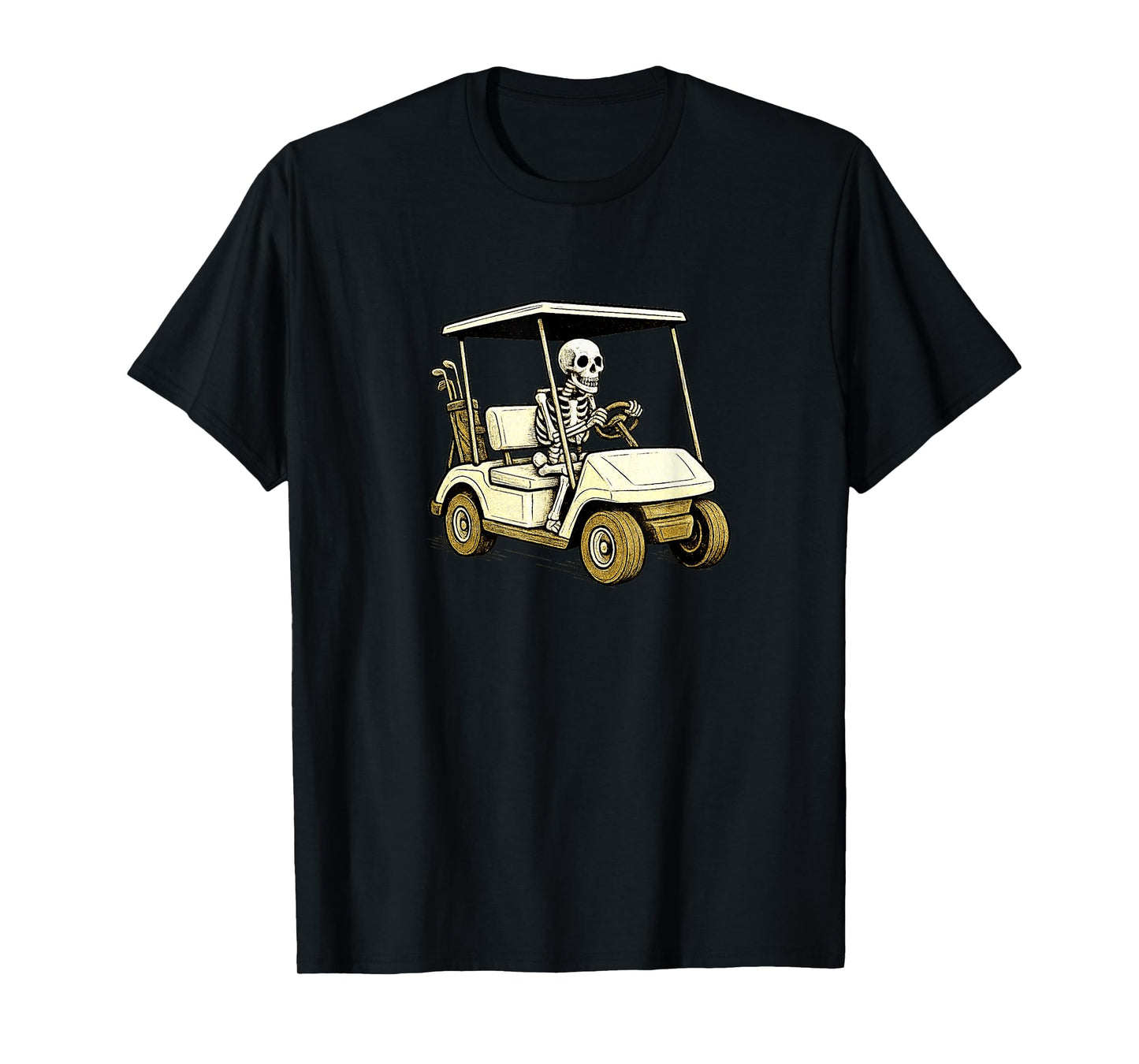 Skeleton Driving Golfcart - Golf Golfer Golfing Course T-Shirt