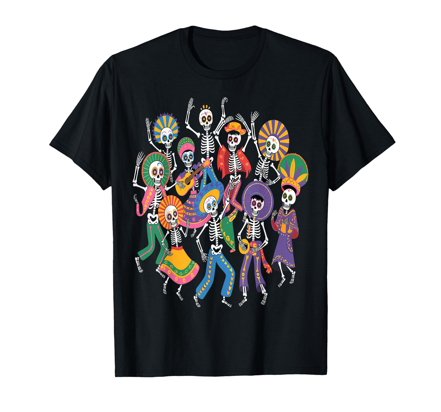 Skeletons Dancing Mexican Day of The Dead Dia de Muertos T-Shirt