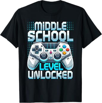 First Day of Middle School Level Unlocked Back To School T-Shirt
