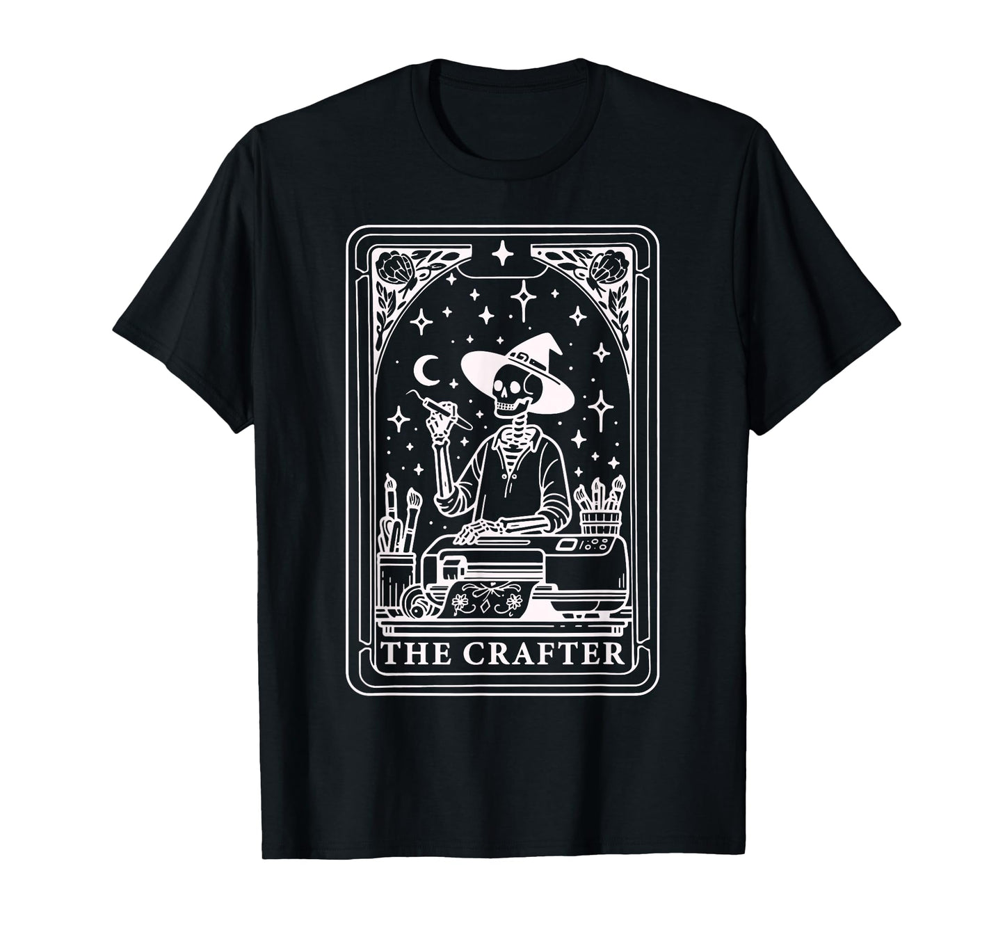 Crafter Tarot Card Skeleton Crafting Mom Crafters Halloween T-Shirt