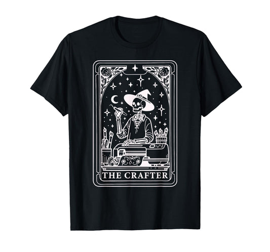 Crafter Tarot Card Skeleton Crafting Mom Crafters Halloween T-Shirt