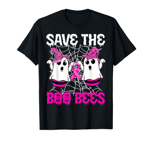 Save The Boo Bees Breast Cancer Boo Bees Ribbon Halloween T-Shirt