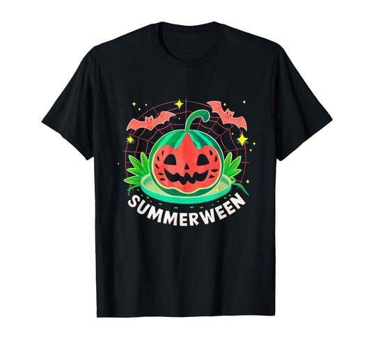 Summerween Summer Halloween Watermelon Pumpkin Vacation T-Shirt