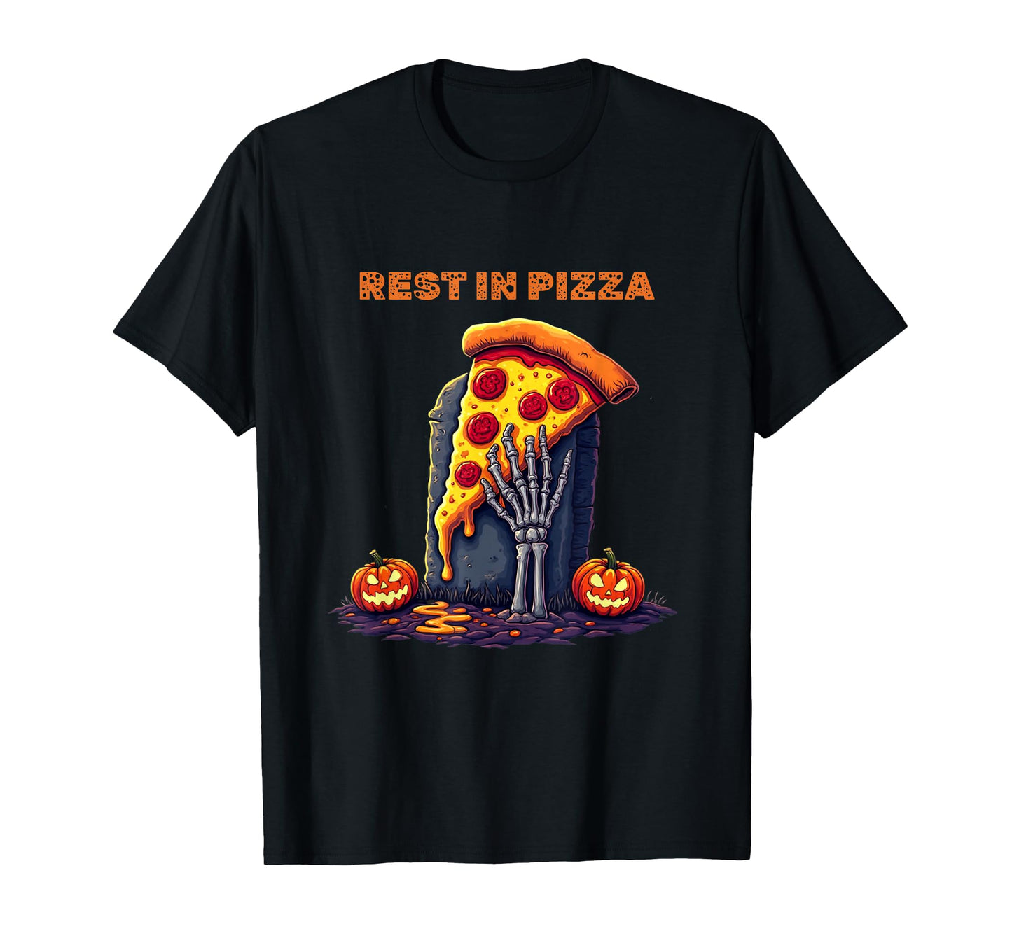 Rest in Pizza Funny Halloween Food Lover T-Shirt