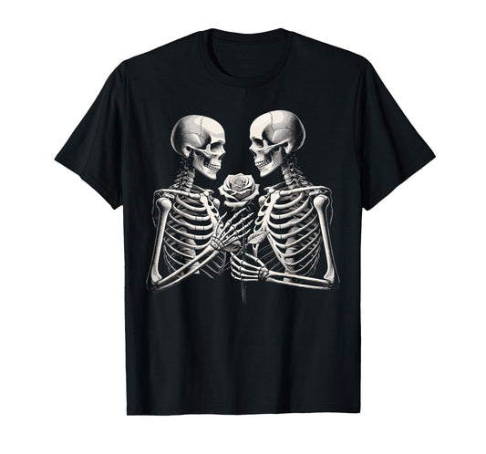 Skeleton Skull Love Goth Halloween T-Shirt