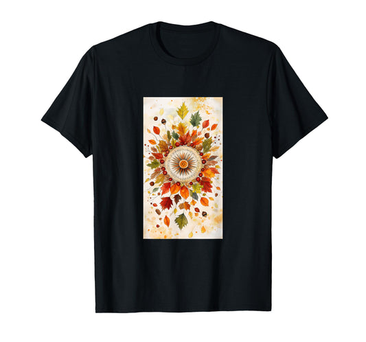 Autumn Leaves Nature Harvest Fall Woodland Botanical T-Shirt
