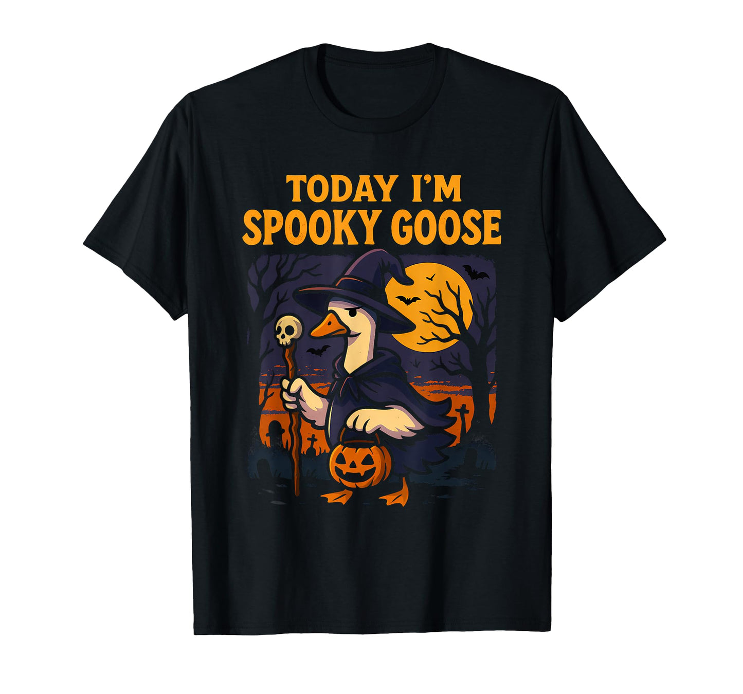 Today Im Spooky Goose Halloween Skeleton Costume Silly Goose T-Shirt