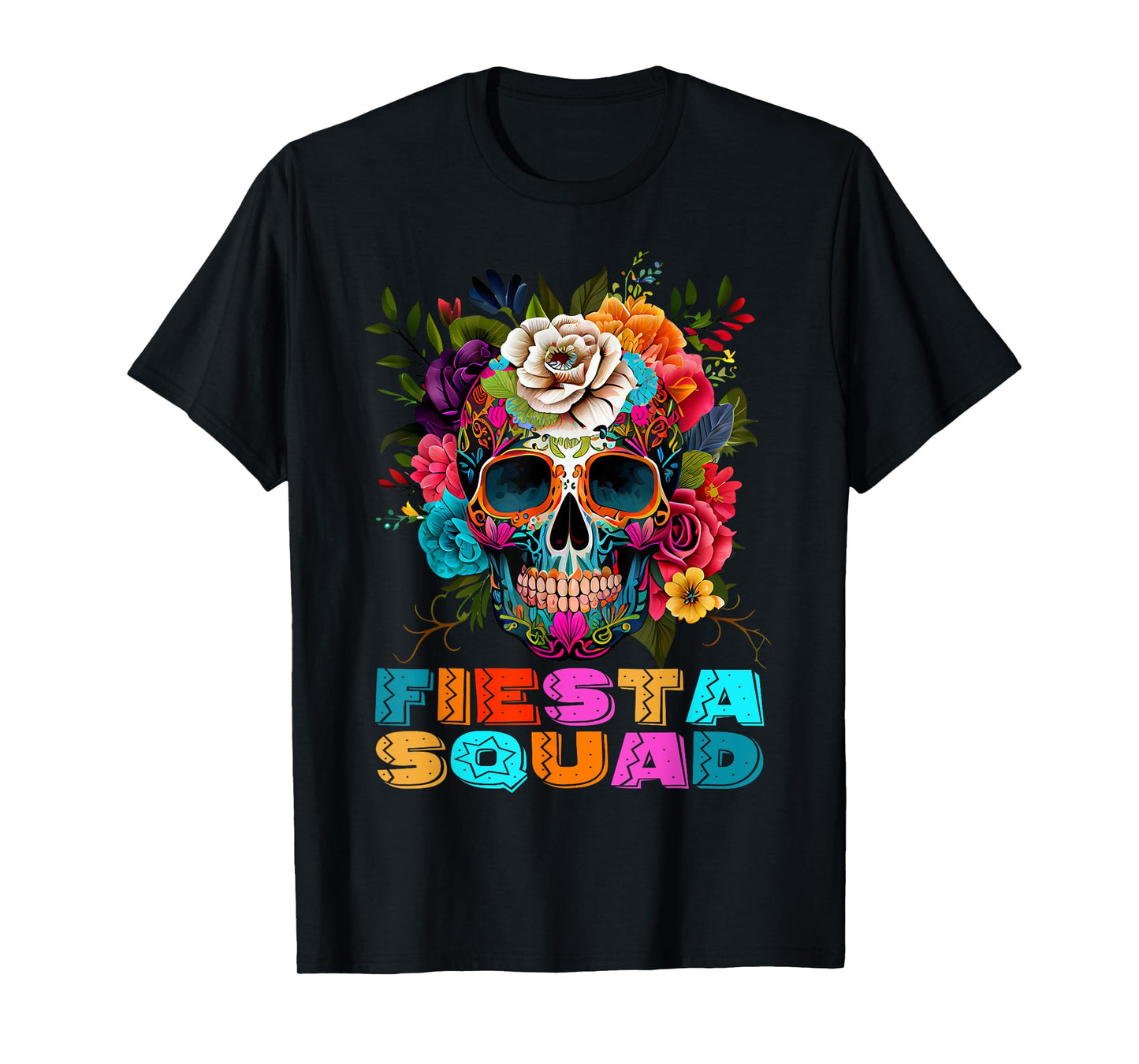 Funny Cinco De Mayo Shirts Fiesta Squad Mexican Skull Kids T-Shirt