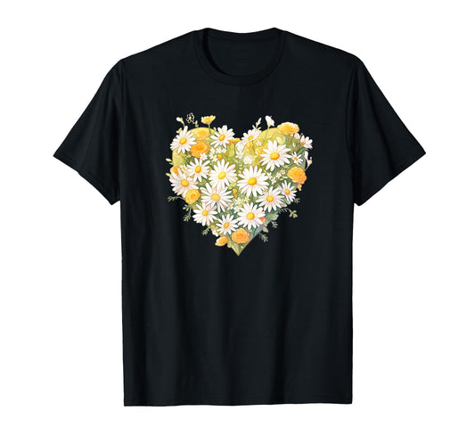 Daisy, Heart, Love, Flower, Fashion, Valentine's Day T-Shirt
