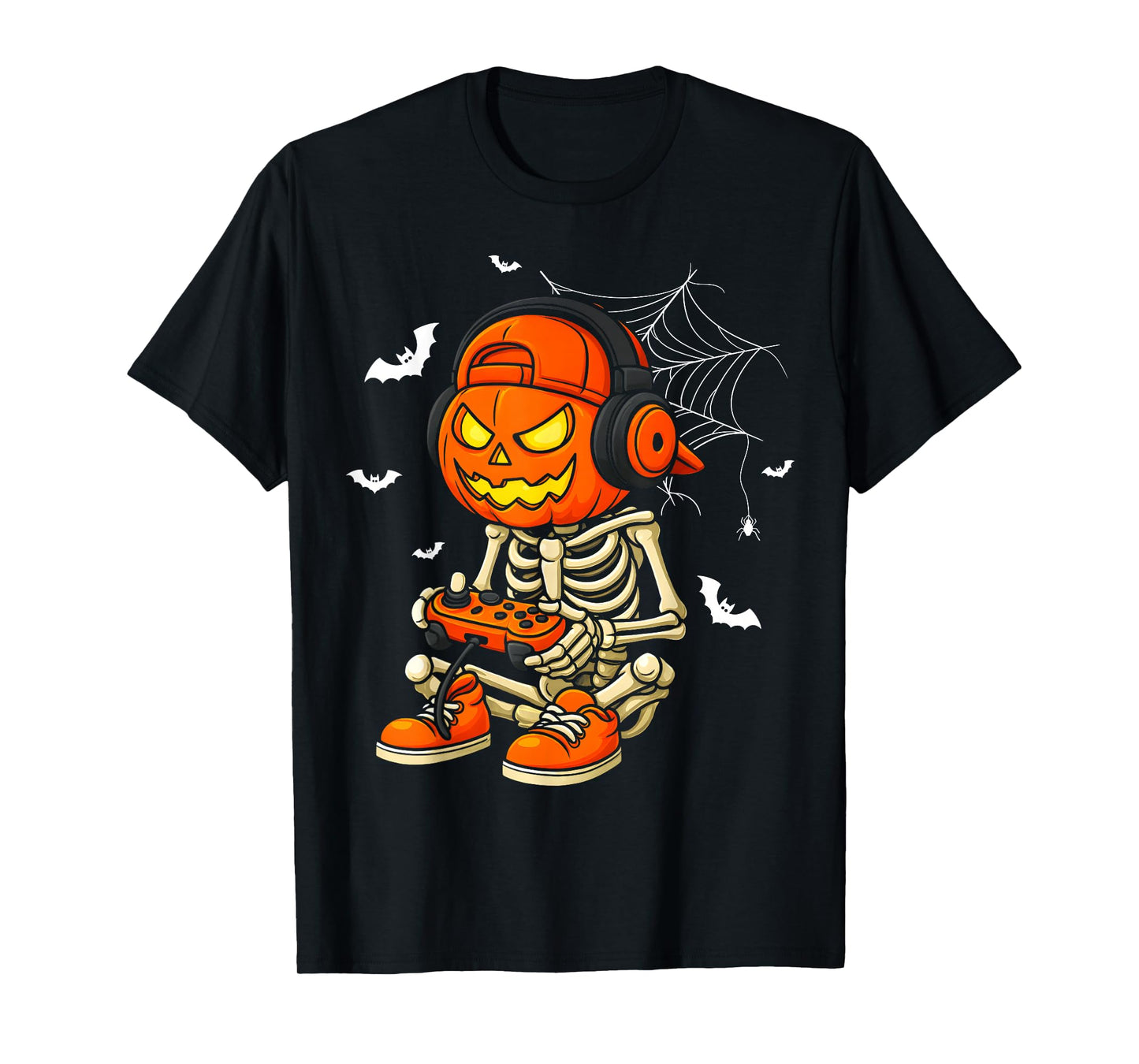 Funny Gaming Hallowen Skeleton Gamer Video Kids Boys T-Shirt