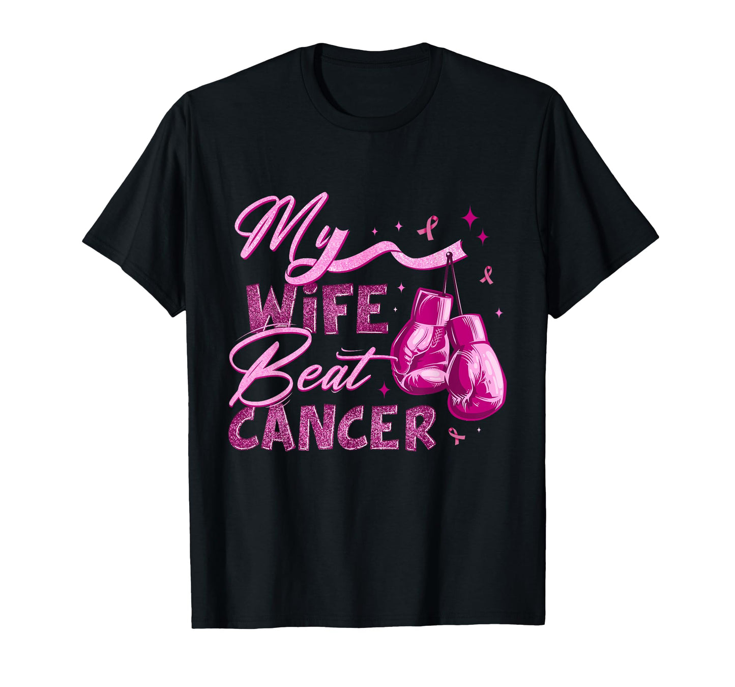My Wife Beat Cancer Breast Cancer Awareness Support Squad T-Shirt