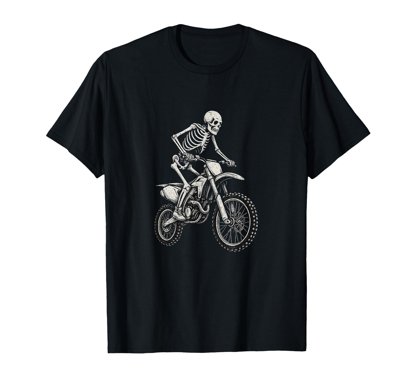 Skeleton Riding Dirt Bike Halloween Biker Motocross T-Shirt