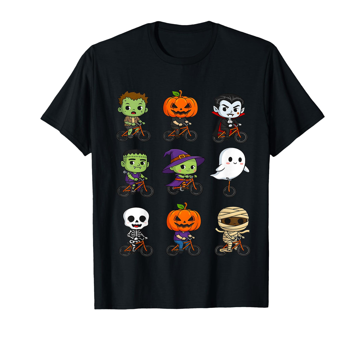 Funny Halloween Monsters Riding Bikes Costume Toddlers T-Shirt