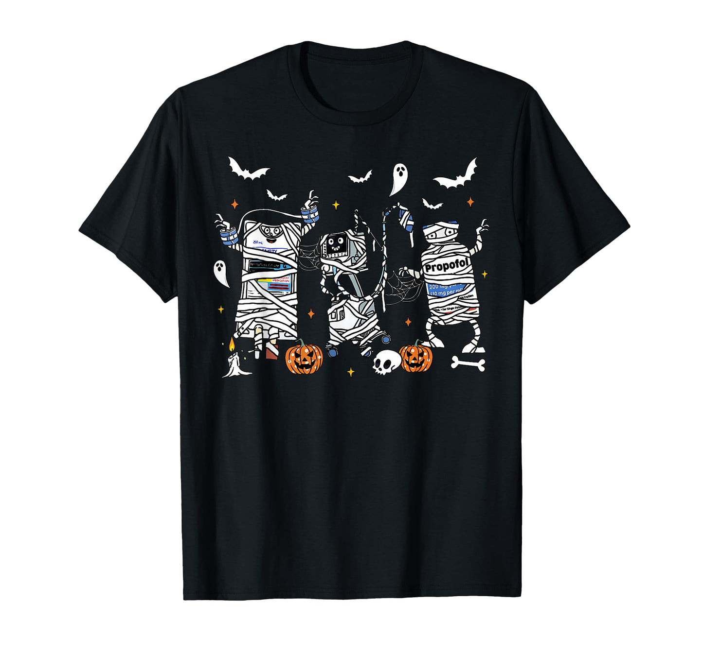 Halloween ICU Nurse Propofol Mummy NICU PICU Nurse Tech T-Shirt