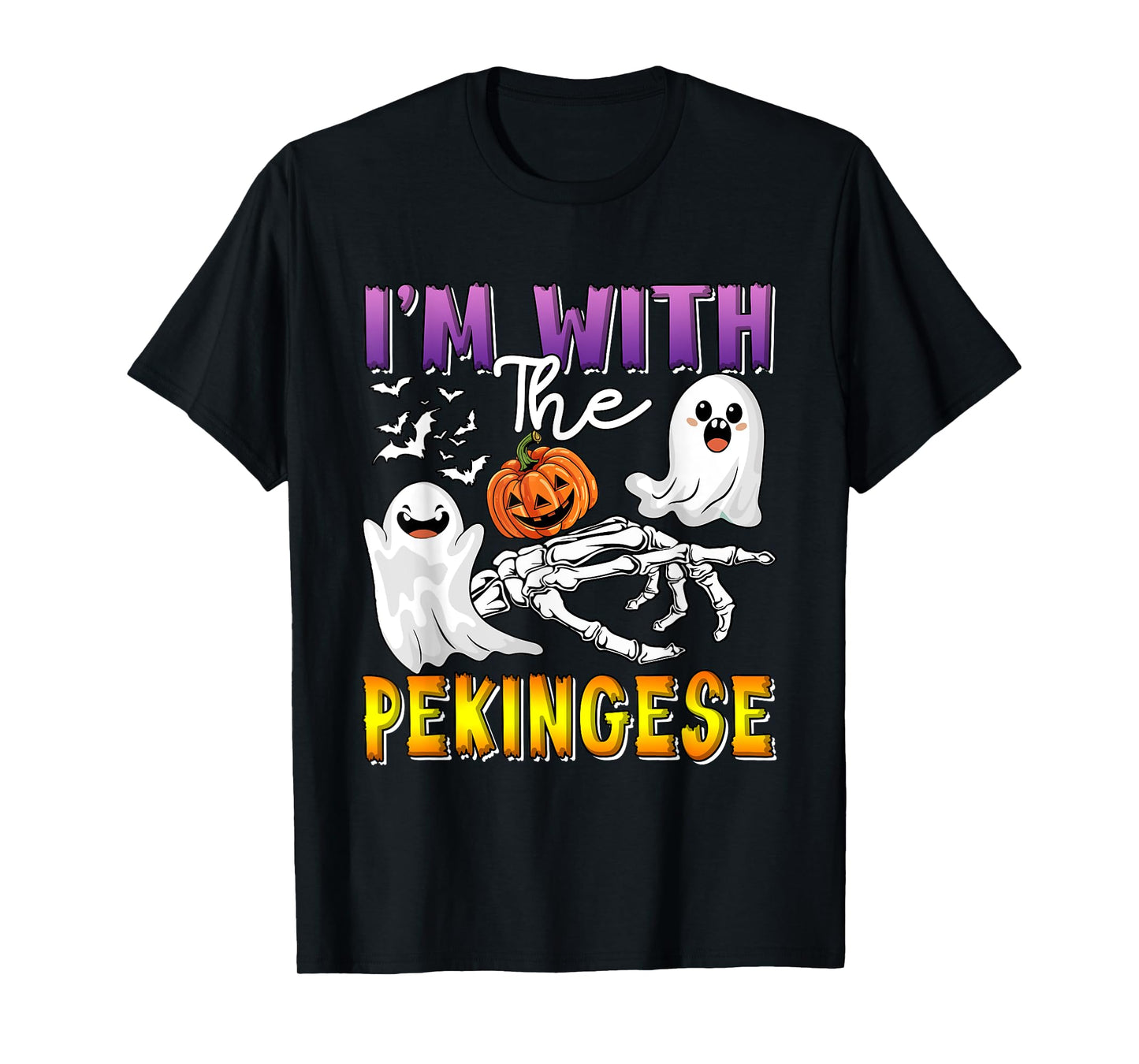 I'm with Pekingese Halloween Boo Ghost Funny Single Owner T-Shirt