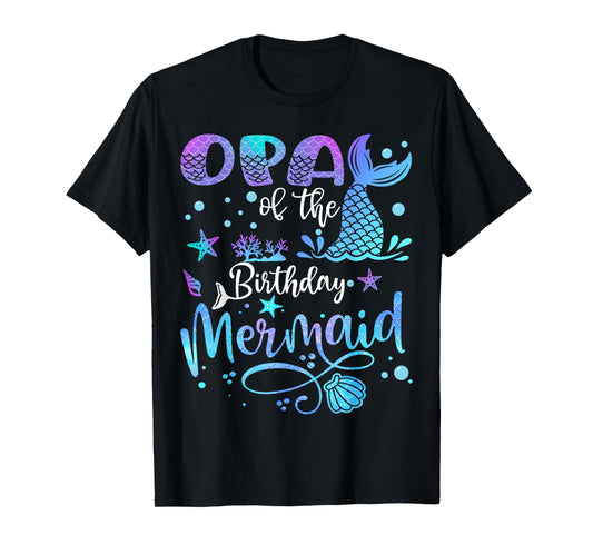 Opa Of The Birthday Mermaid Bday Party Mermaid T-Shirt