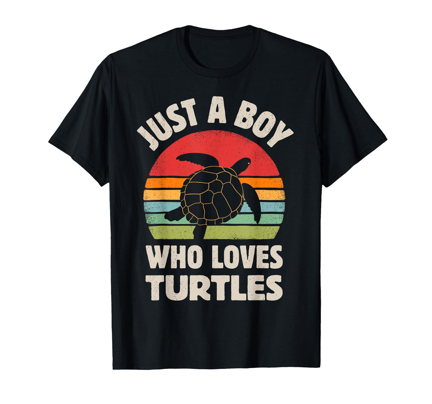 Turtle Just A Boy Who Loves Turtles Reptiles Retro Vintage T-Shirt