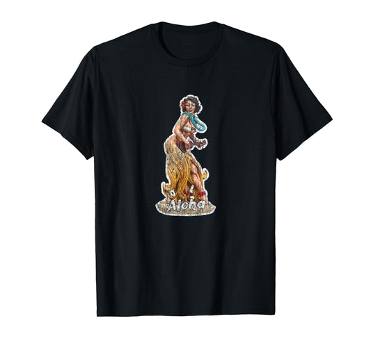 Aloha Ukulele Hula Dancer Doll Vintage Style T-Shirt
