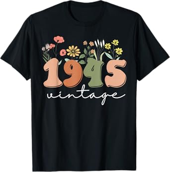 80 Years Old Vintage 1945 80th Birthday Tee Wildflower Women T-Shirt