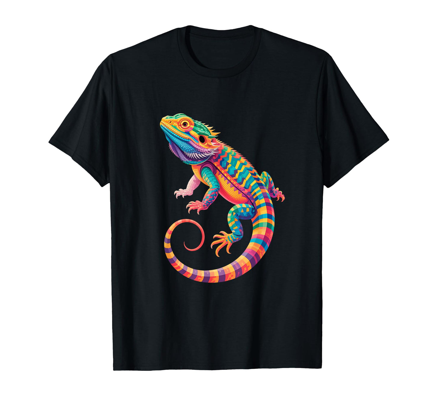 Geometric Bearded Dragon Art Visionary Spirit Lizard Totem T-Shirt