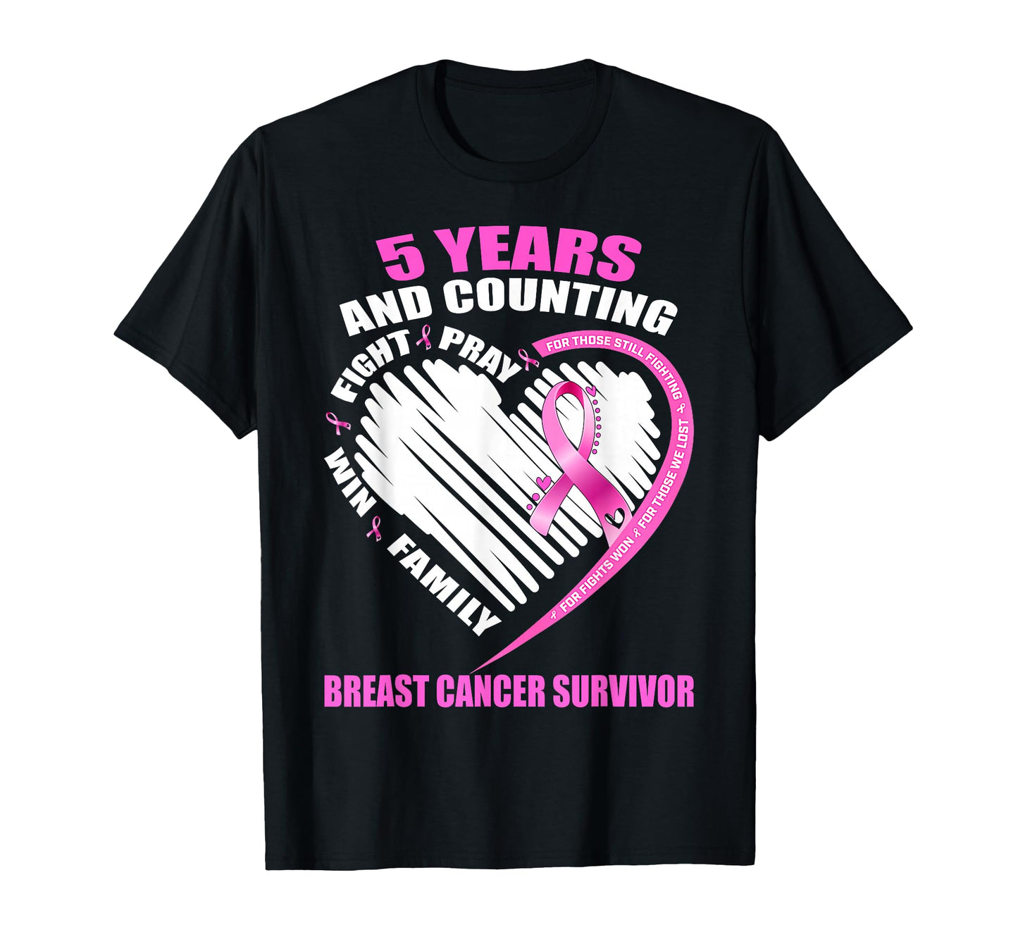 5 Years Cancer Free Gifts 5 Year Breast Cancer Survivor T-Shirt