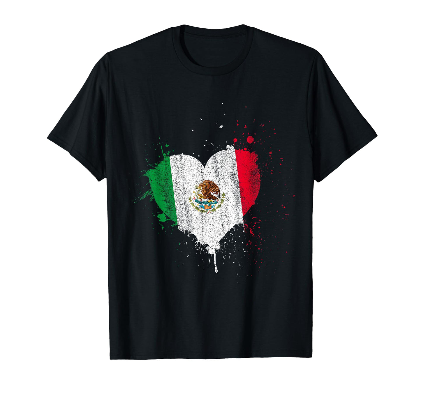Mexican Flag Heart Valentines Day Gift Viva Mexico T-Shirt