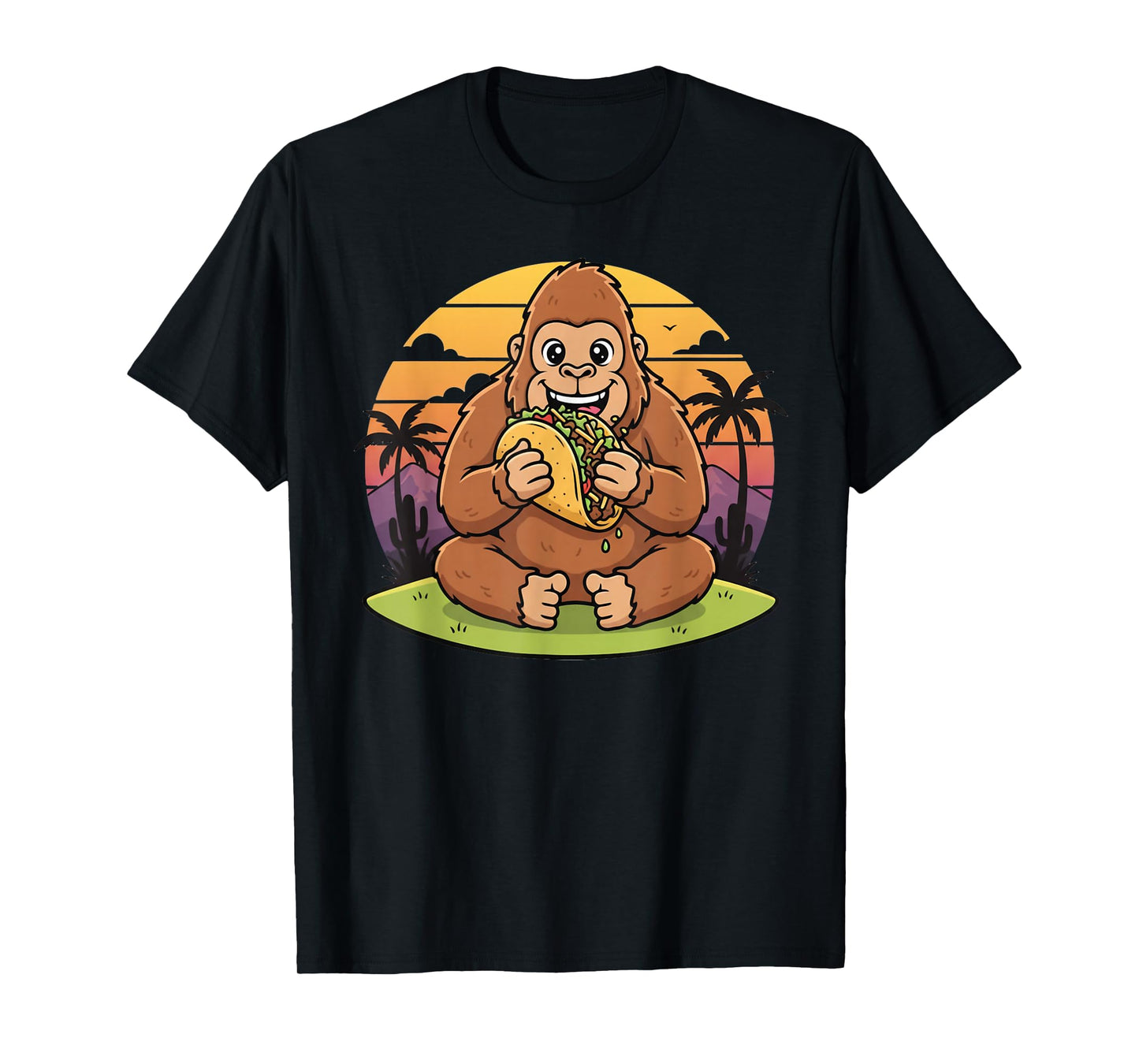 Taco Lover Bigfoot Vintage Design Gift for Men Women Kids T-Shirt