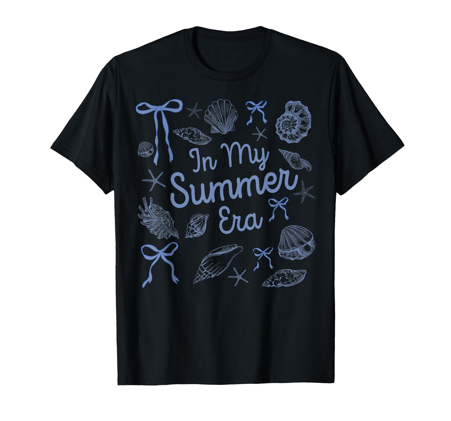 In My Summer Era Seashell Coquette Bow Beach Vacation Family T-Shirt