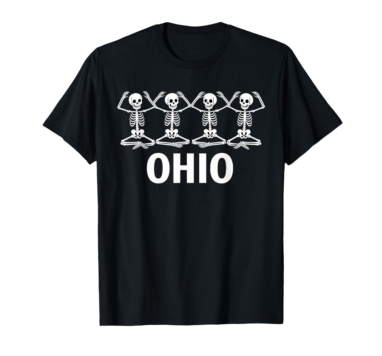 Funny O-H-I-O State Skeleton Ohio Halloween Vintage Vibe Fun T-Shirt