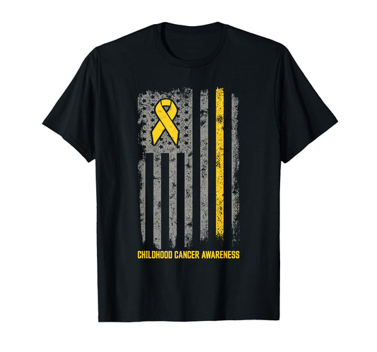 Childhood Cancer Shirt Flag Childhood Cancer Awareness T-Shirt