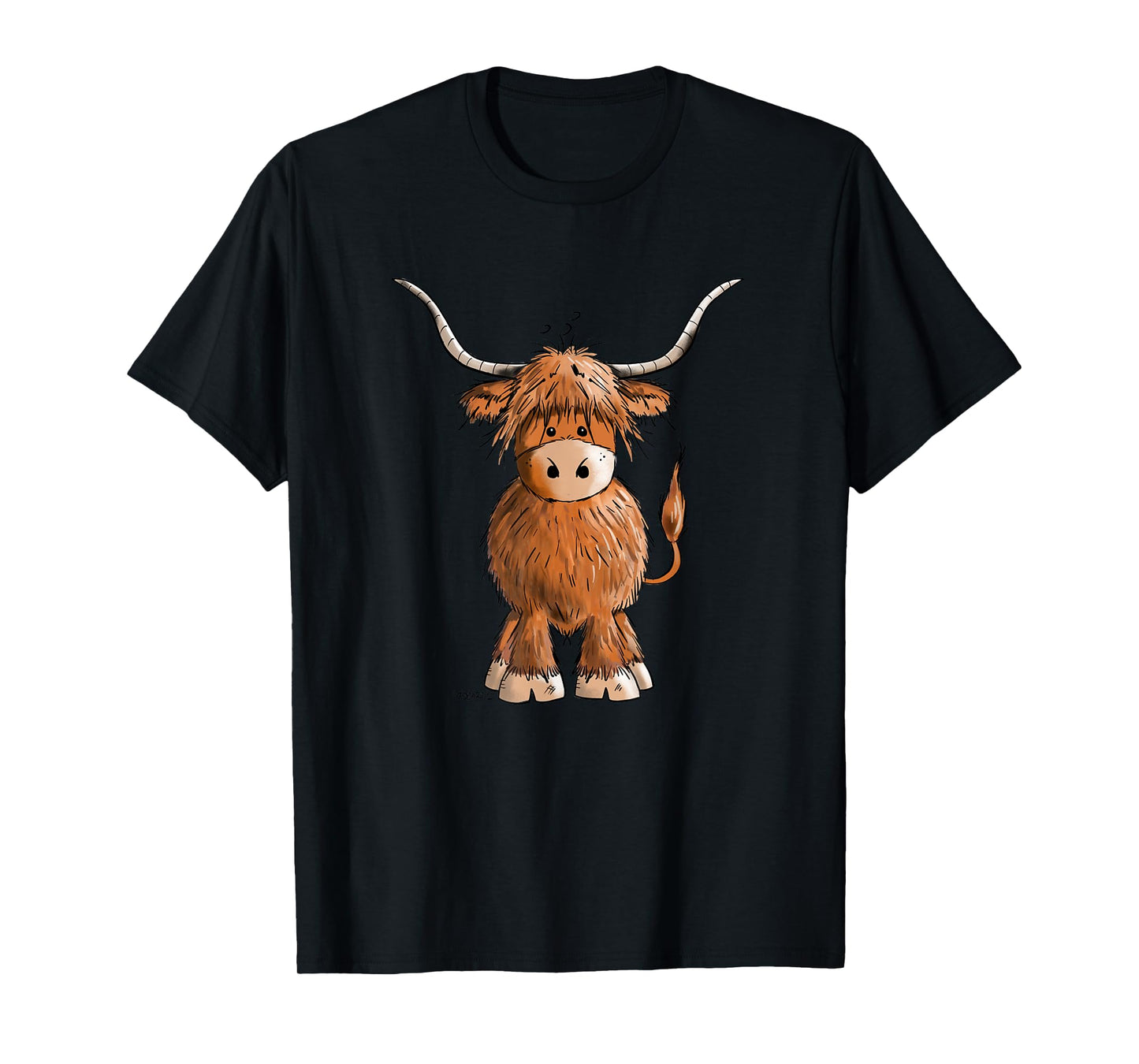 Cute Hairy Scottish Highland Cow For Women Men Kids T-Shirt
