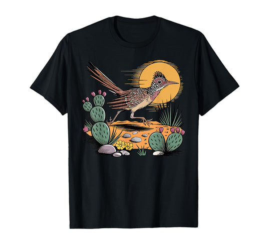 Desert Roadrunner Bird Cactus Botanical Nature Southwestern T-Shirt