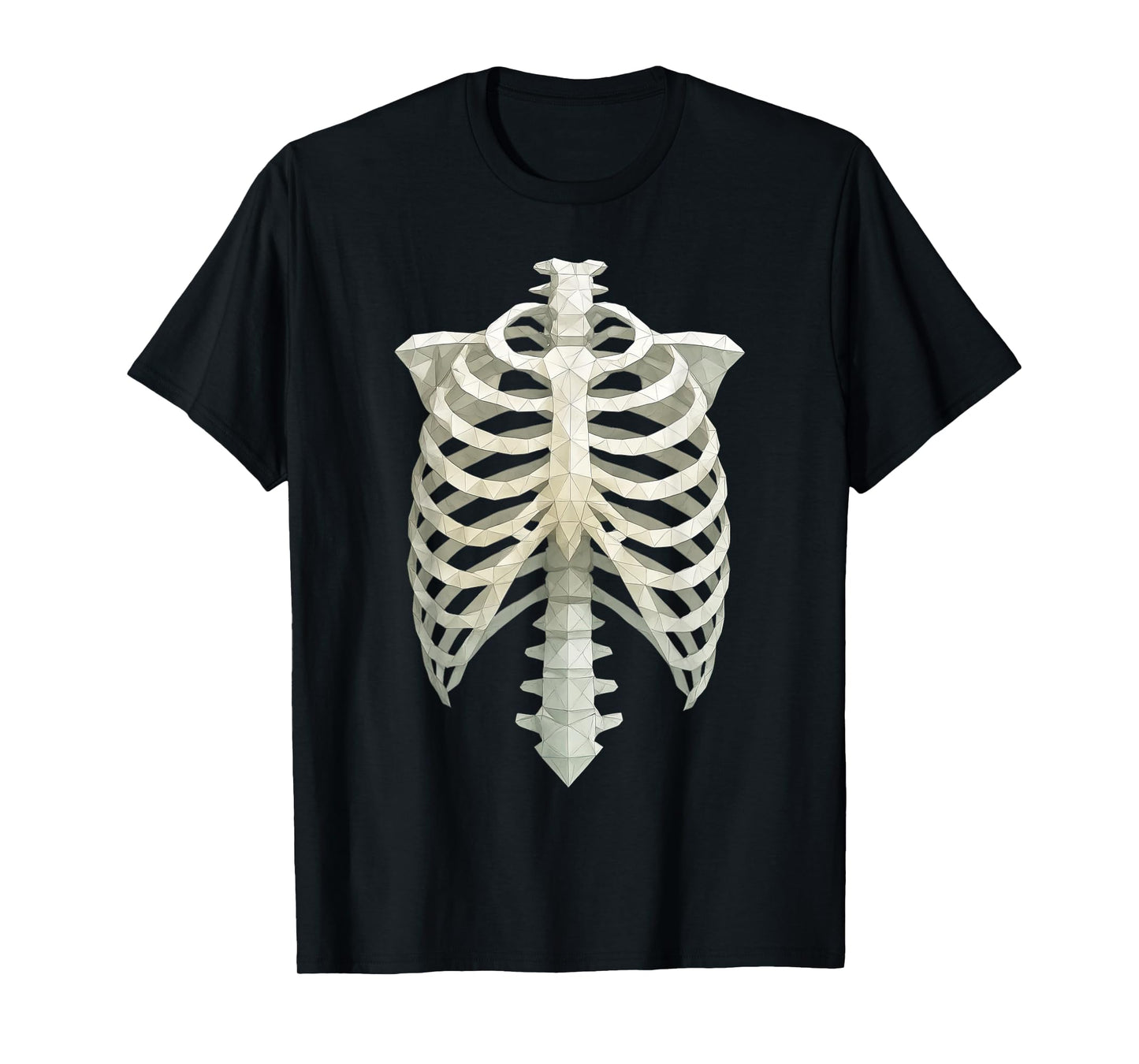 Low Poly Human Ribcage Skeleton Polygon Costume T-Shirt