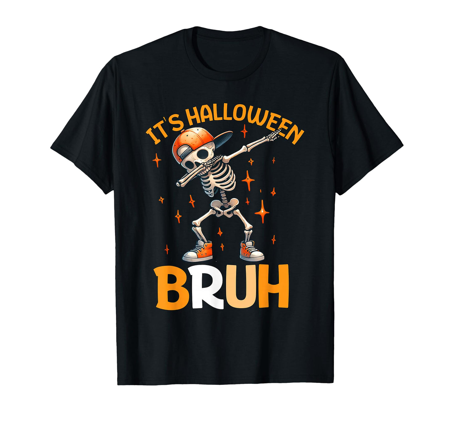 Bruh Halloween Boys Kids Halloween Skeleton T-Shirt