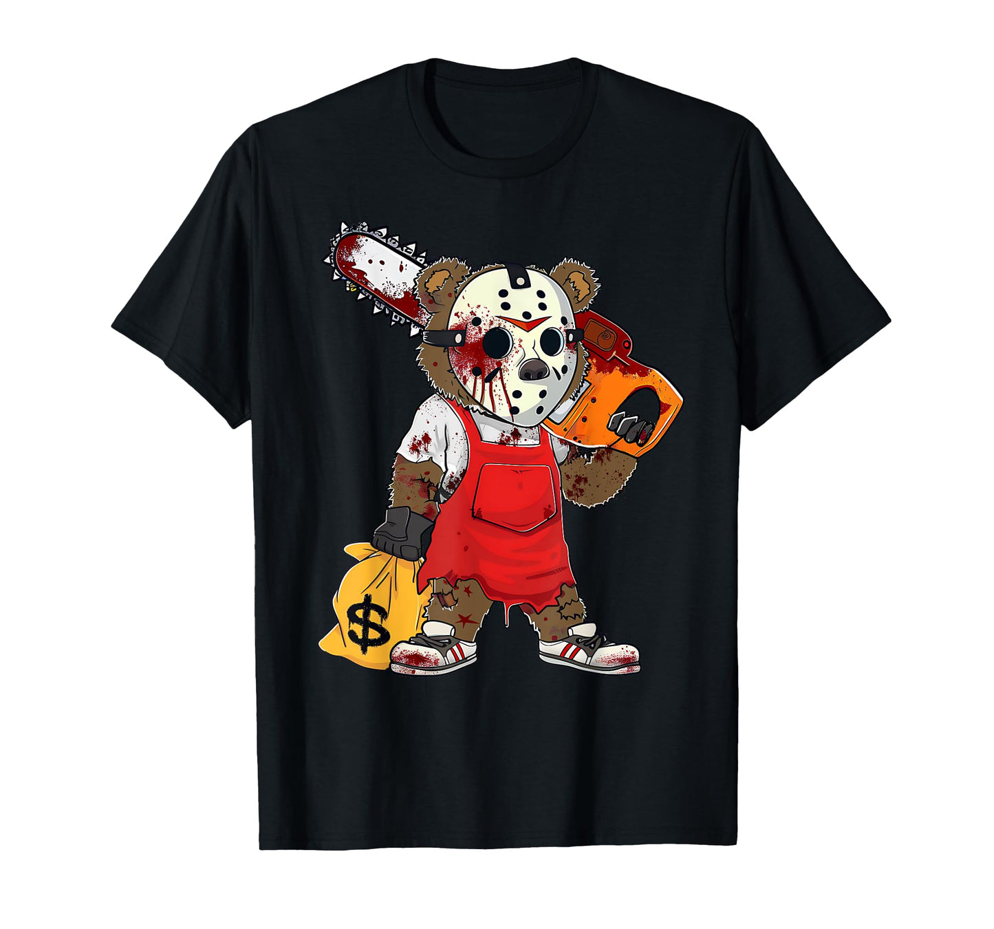 Scary Halloween Costume Hip Hop Lover Teddy Bear Horror T-Shirt