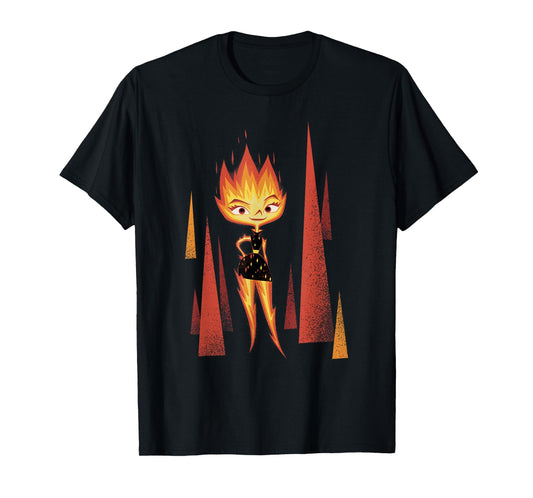 Disney Pixar Elemental Minimalistic Fire Ember Portrait T-Shirt